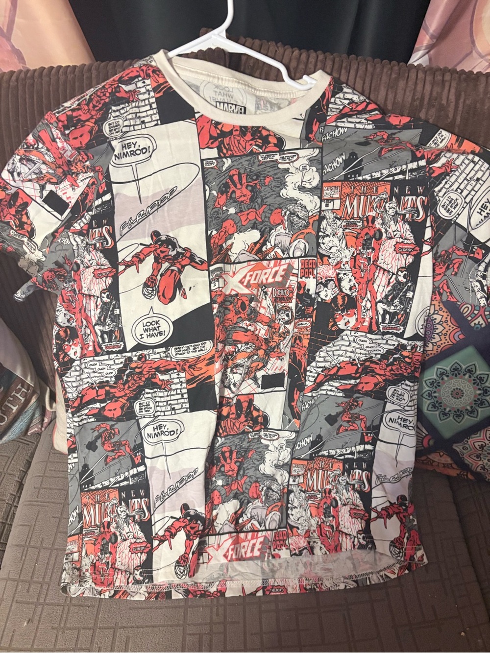 Marvel Short-Sleeve Comic Panel Tee - Red, Black, White